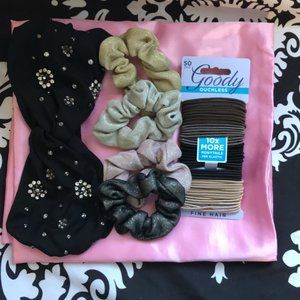 Silk Pillowcase and Hair Accessories Sleep Bundle